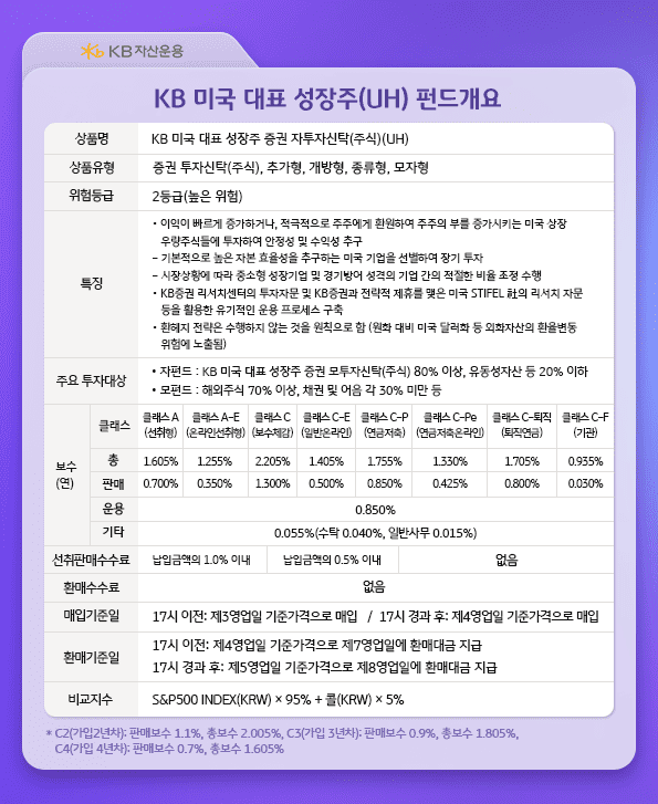 kb미국대표성장주 펀드 개요(uh).